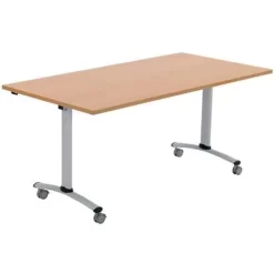 Mobile Table With A Folding Rectangular Top - Beech -Avery Store AIG360275