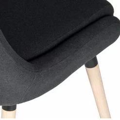 Office Reception Chairs - Pack Of 2 - Fabric With 4 Wood Legs
