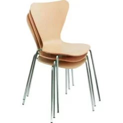 Meeting Room Chair - Beech Seat - Stackable Steel Frame - Harvard