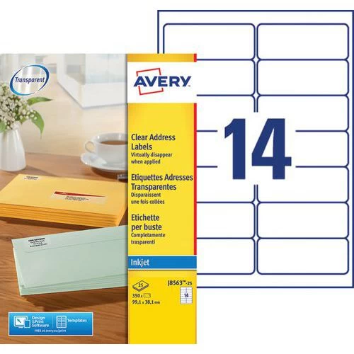 Avery Clear Address Label - Ink Jet Printing 1 Avery Clear Address Label - Ink Jet Printing