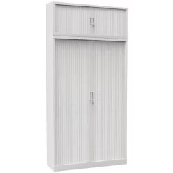 Premium One-colour Cabinet With Tambour Doors - Height 198Â cm