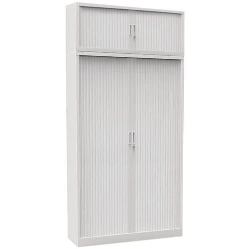 Premium One-colour Cabinet With Tambour Doors - Height 198 cm 1 Premium One-colour Cabinet With Tambour Doors - Height 198 cm