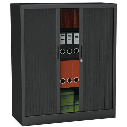 Premium One-colour Cabinet With Tambour Doors - Height 136 cm 2 Premium One-colour Cabinet With Tambour Doors - Height 136 cm - Image 2