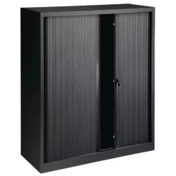 Tambour Door Cupboard - Without Top Working Surface - Black 7 Tambour Door Cupboard - Without Top Working Surface - Black -Avery Store AIG380039