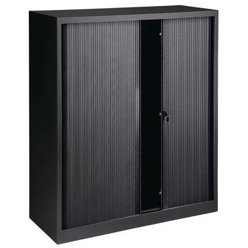 Tambour Door Cupboard - Without Top Working Surface - Black 4 Tambour Door Cupboard - Without Top Working Surface - Black - Image 4