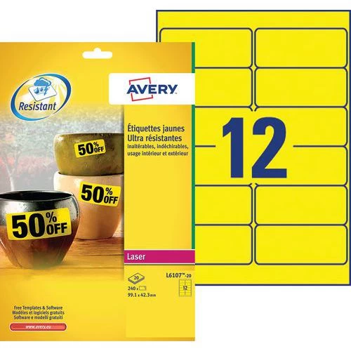 Avery Self-adhesive Ultra-resistant Yellow Label - Laser Printing 2 Avery Self-adhesive Ultra-resistant Yellow Label - Laser Printing - Image 2