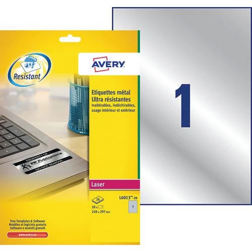 Avery Self-adhesive Ultra-resistant Metallic Label - Laser Printing 2 Avery Self-adhesive Ultra-resistant Metallic Label - Laser Printing - Image 2