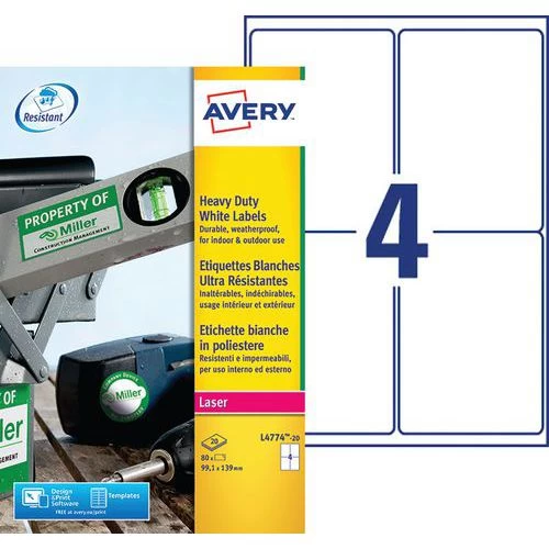 Avery Self-adhesive Ultra-resistant White Label - Laser Printing 2 Avery Self-adhesive Ultra-resistant White Label - Laser Printing - Image 2
