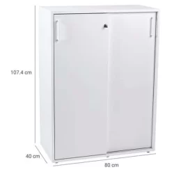 Misao Low Cabinet With Sliding Doors - Manutan -Avery Store AIG38810360