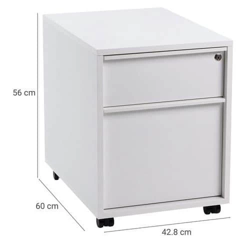 Misao Mobile Cabinet With One Drawer + One Suspension File Drawer - Manutan 2 Misao Mobile Cabinet With One Drawer + One Suspension File Drawer - Manutan - Image 2
