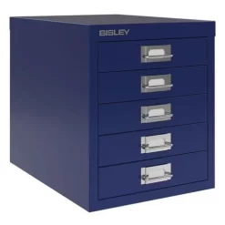 Bisley 5-drawer Textured Blue Cabinet