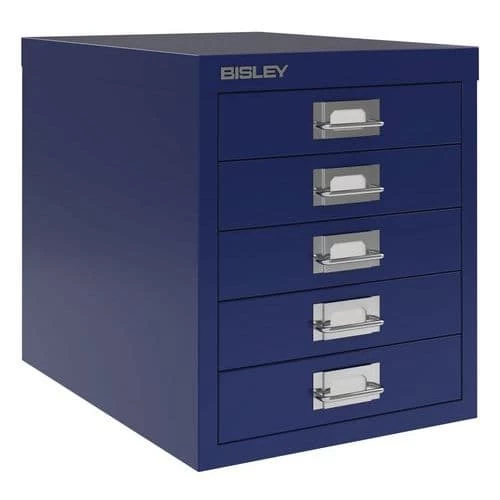 Bisley 5-drawer Textured Blue Cabinet 1 Bisley 5-drawer Textured Blue Cabinet