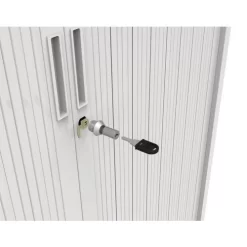 Tambour Door Cupboard - With Top - Grey Aluminium