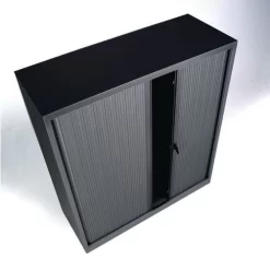 Tambour Door Cupboard - Without Top Working Surface - Black 6 Tambour Door Cupboard - Without Top Working Surface - Black -Avery Store AIG448190