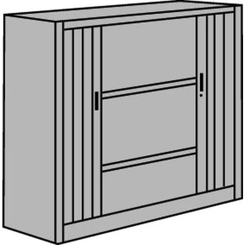 Premium One-colour Cabinet With Tambour Doors - Height 136 cm 3 Premium One-colour Cabinet With Tambour Doors - Height 136 cm - Image 3