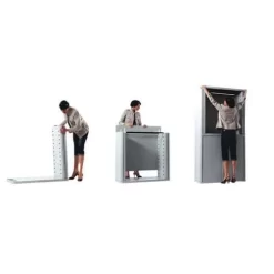 EasyOffice Tambour Door Cupboard In Kit Form - Height 204 Cm -Avery Store AIG452346 1