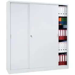 Self-assembly Cabinet With Sliding Doors - Tall - Width 160 cm - Manutan 13 Self-assembly Cabinet With Sliding Doors - Tall - Width 160 cm - Manutan -Avery Store AIG452364