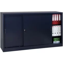 Self-assembly Cabinet With Sliding Doors - Low - Width 160 cm - Manutan
