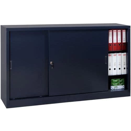 Self-assembly Cabinet With Sliding Doors - Low - Width 160 cm - Manutan 1 Self-assembly Cabinet With Sliding Doors - Low - Width 160 cm - Manutan