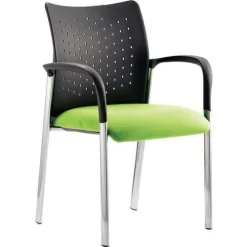 Reception/Visitor Chair - Stackable - Fabric & Chrome - Dynamic