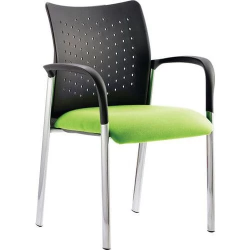 Reception/Visitor Chair - Stackable - Fabric & Chrome - Dynamic 1 Reception/Visitor Chair - Stackable - Fabric & Chrome - Dynamic