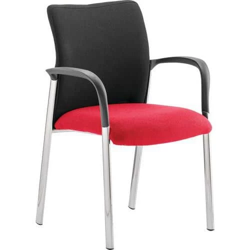 Reception/Visitor Chair - Stackable - Fabric & Chrome - Dynamic 2 Reception/Visitor Chair - Stackable - Fabric & Chrome - Dynamic - Image 2