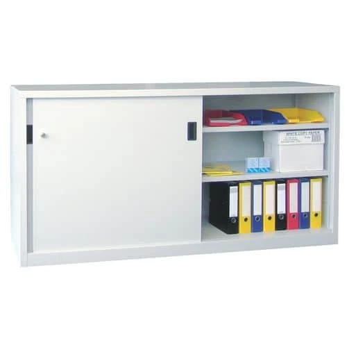 Self-assembly Cabinet With Sliding Doors - Low - Width 160 cm - Manutan 2 Self-assembly Cabinet With Sliding Doors - Low - Width 160 cm - Manutan - Image 2