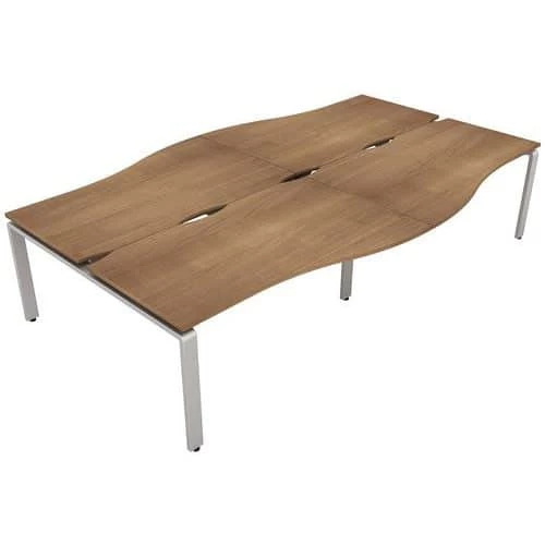 Aura 4 Person Wave Bench Desks 2 Aura 4 Person Wave Bench Desks - Image 2