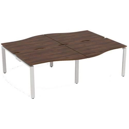 Aura 4 Person Wave Bench Desks 3 Aura 4 Person Wave Bench Desks - Image 3