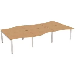 Aura 6 Person Wave Bench Desks 6 Aura 6 Person Wave Bench Desks -Avery Store AIG5249224