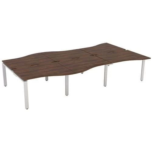 Aura 6 Person Wave Bench Desks 2 Aura 6 Person Wave Bench Desks - Image 2