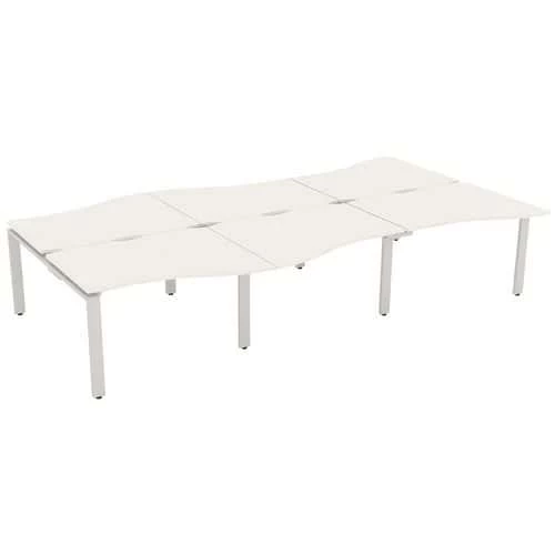 Aura 6 Person Wave Bench Desks 4 Aura 6 Person Wave Bench Desks - Image 4