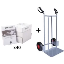 Pallet Of Paper With Hand Truck