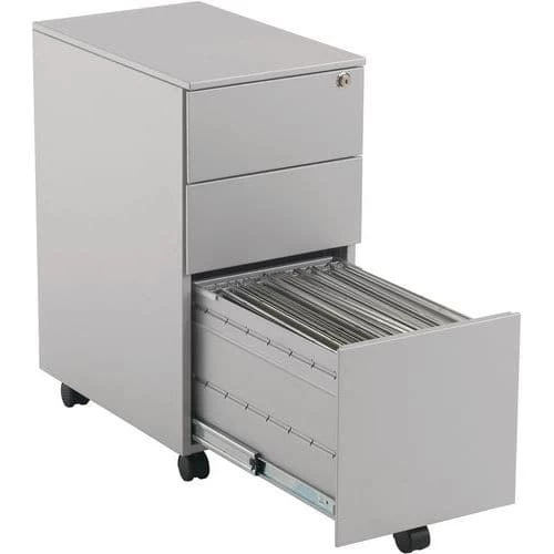Home Office Mobile Filing Cabinet - Steel With 3 Drawers 4 Home Office Mobile Filing Cabinet - Steel With 3 Drawers - Image 4
