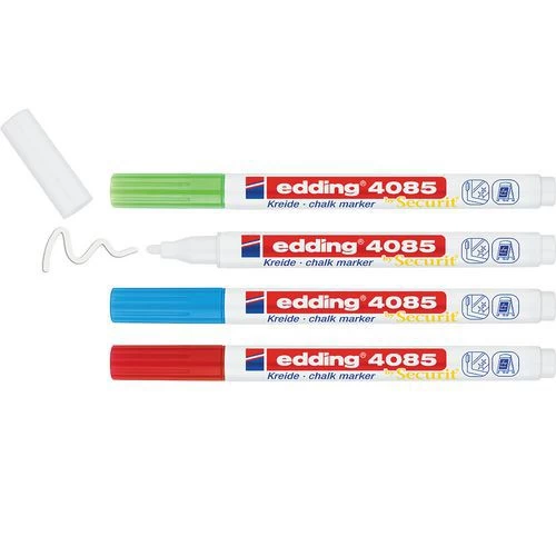 Securit 4085 Liquid Chalk Marker With Fine Tip - Pack Of 4 Assorted Classic Colours - EDDING 3 Securit 4085 Liquid Chalk Marker With Fine Tip - Pack Of 4 Assorted Classic Colours - EDDING - Image 3