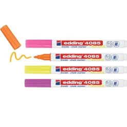 Securit 4085 Liquid Chalk Marker With Fine Tip - Pack Of 4 Assorted Neon Colours - EDDING -Avery Store AIG7506507