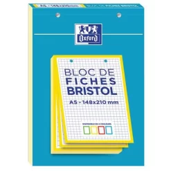 A5 Pad Of Hole-punched Flashcards, 5x5 squares, 210 g, Assorted - Oxford -Avery Store AIG8092127