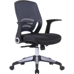 Mesh Office Operator Chair & Folding Arms - Graphite - Eliza Tinsley