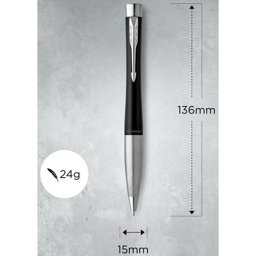 Parker® Premium Urban Twist Black Ballpoint Pen, Blue Ink - Parker 8 Parker® Premium Urban Twist Black Ballpoint Pen, Blue Ink - Parker - Image 8